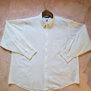 Men's Chaps Ralph Lauren Long Sleeve Button Up Size 18.5 White Classic Fit